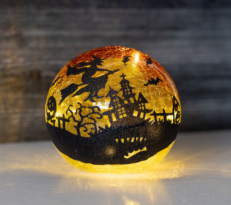 LumaBase Battery-Operated Halloween Glass Globe — View 4