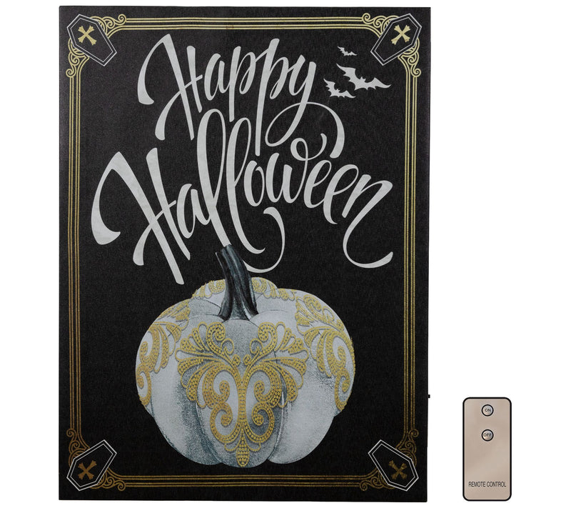 LumaBase B/O LED Wall Art w/ RC- Happy Hallowee n Pumpkin — View 4