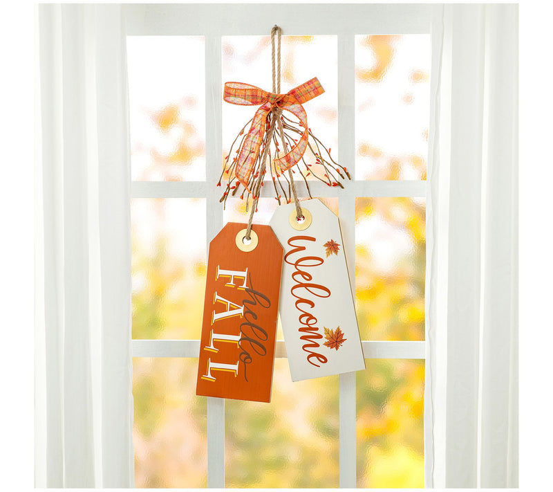 Glitzhome 24"H Fall Wooden Door Hanger — View 3