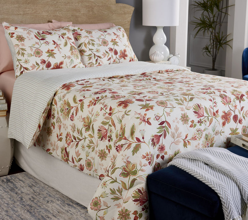 Home Reflection Reversible Jacobean Floral Comforter Set- Queen — View 6