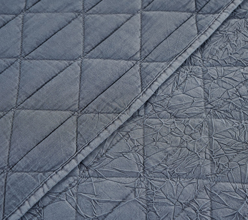 Home Reflections Textured Stonewash Quilt Set- King — View 12