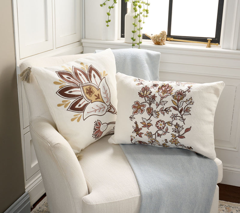 Home Reflections S/2 Jacobean Floral Decorative Pillows — View 7