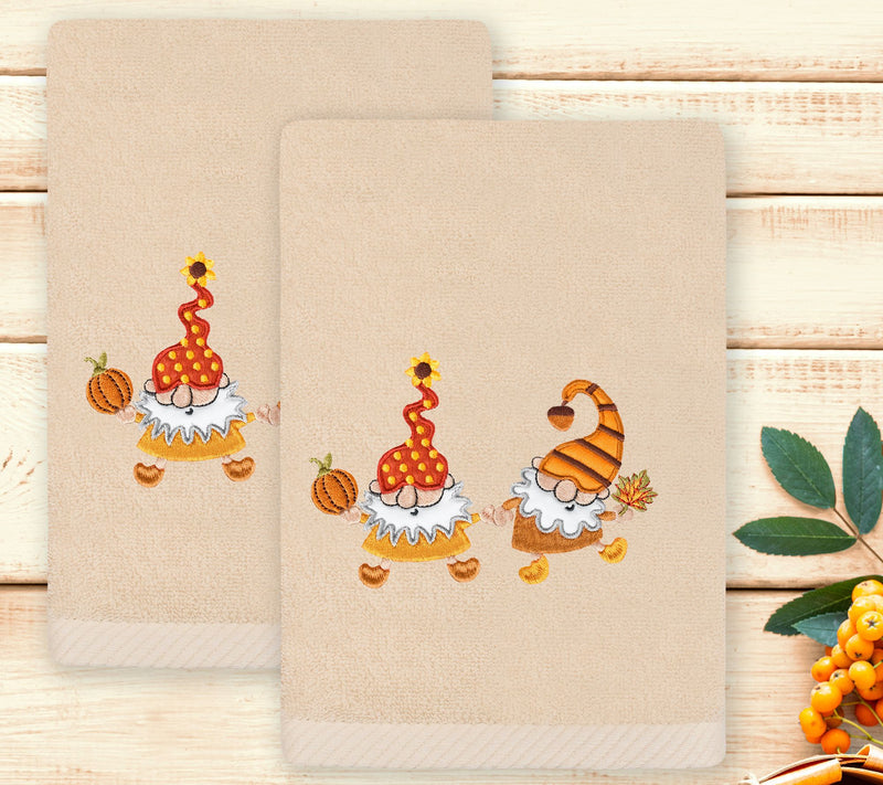 Linum Home Textiles Autumn Gnomes - EmbroideredLuxury Towels — View 6