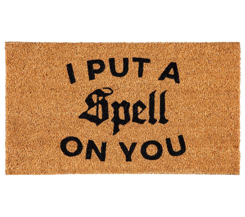 Evergreen Halloween Greeting Coir Mat — Main view