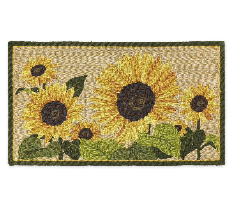 Evergreen Indoor/Outdoor Sunflower Garden Hooked Rug — View 7