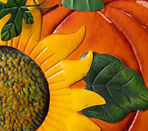 Evergreen S/2 Embossed Pumpkin & Sunflower Stak es — View 2