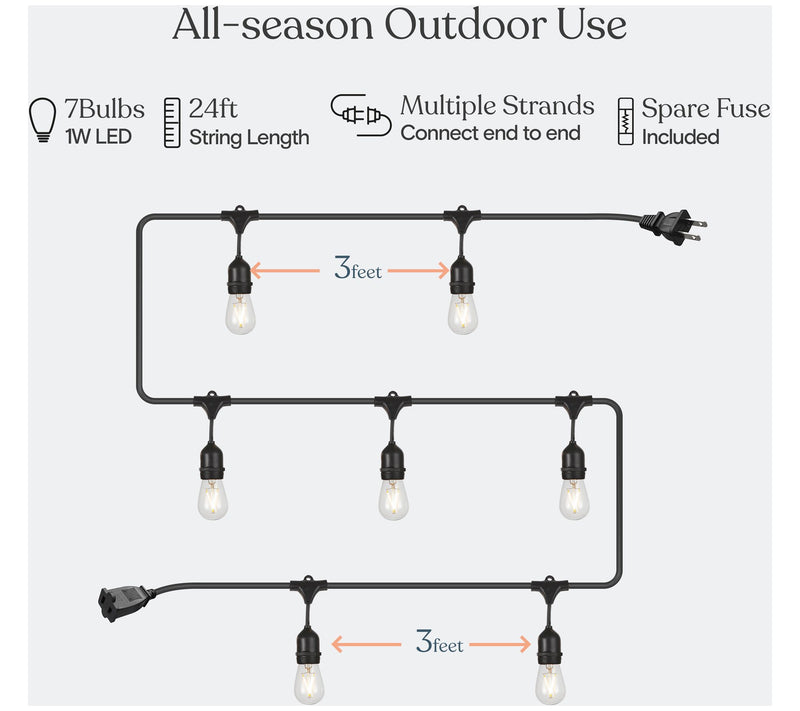 Brightech Ambience Pro LED 1W S14 24 Ft HangingString Lights — View 4