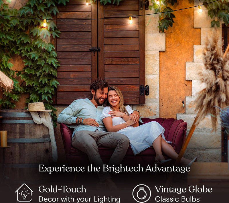 Brightech Glow LED 1W Retro Globe G40 2700K 28Ft String Lights — View 7