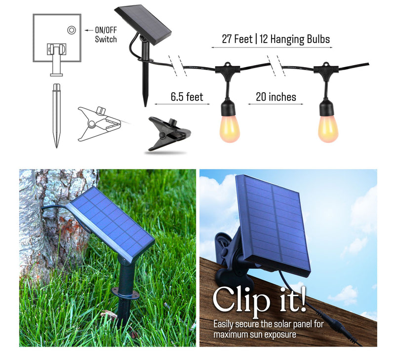 Brightech Ambience Pro Solar LED 5W Hanging Flame String Light — View 4