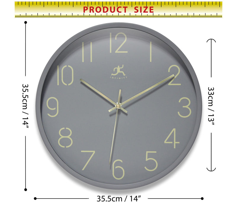 Infinity Instruments Stencil Number Clock, 14" — View 9