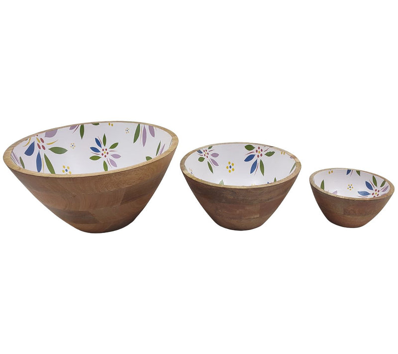 Temp-tations Old World Set of (3) Mango Wood Bowls — View 5