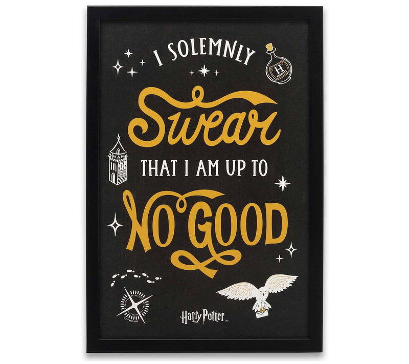 Harry Potter Up To No Good Black Framed Wood by Open Roads — Main view