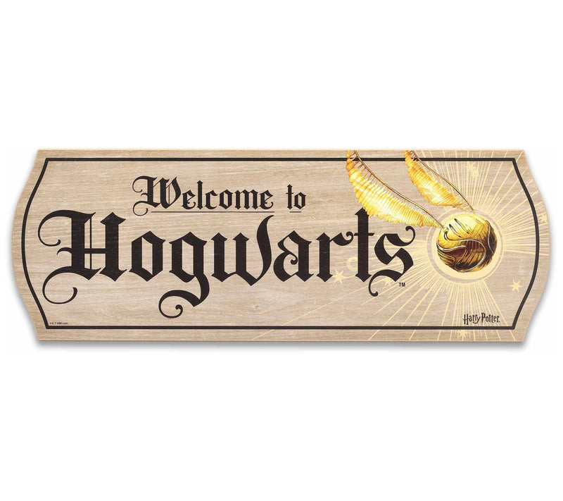 Harry Potter Welcome to Hogwarts Wooden Sign by Open Roads — Main view