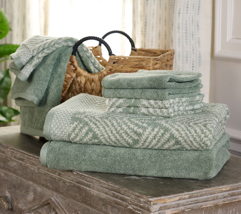 Home Reflections 8-pc Jacquard & Solid Towel Set — View 10