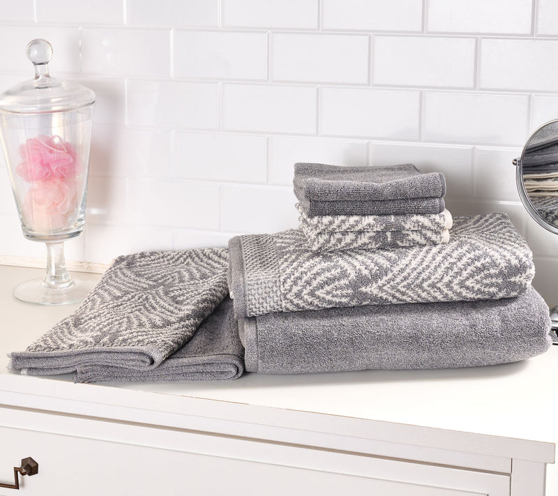 Home Reflections 8-pc Jacquard & Solid Towel Set — View 12