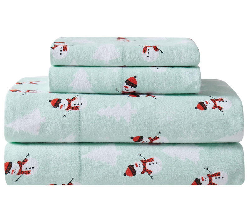 Truly Soft Snowman Wonderland Full Flannel Sheet Set — View 3