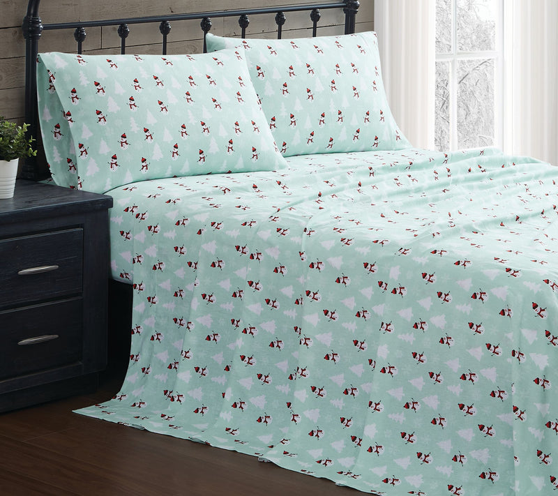 Truly Soft Snowman Wonderland King Flannel Sheet Set — Main view