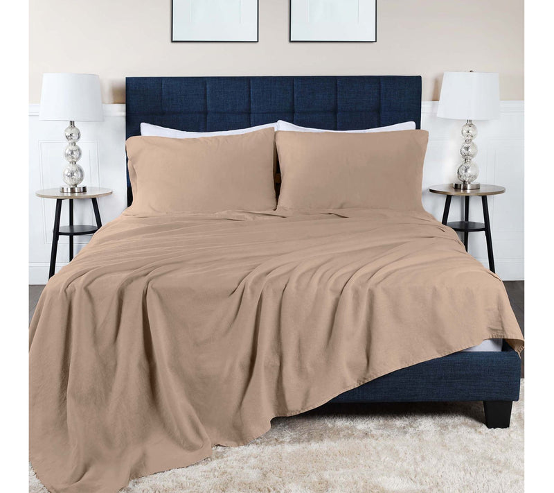 Superior Cotton Linen Blend Solid 3-Piece SheetSet, Cal King — View 11