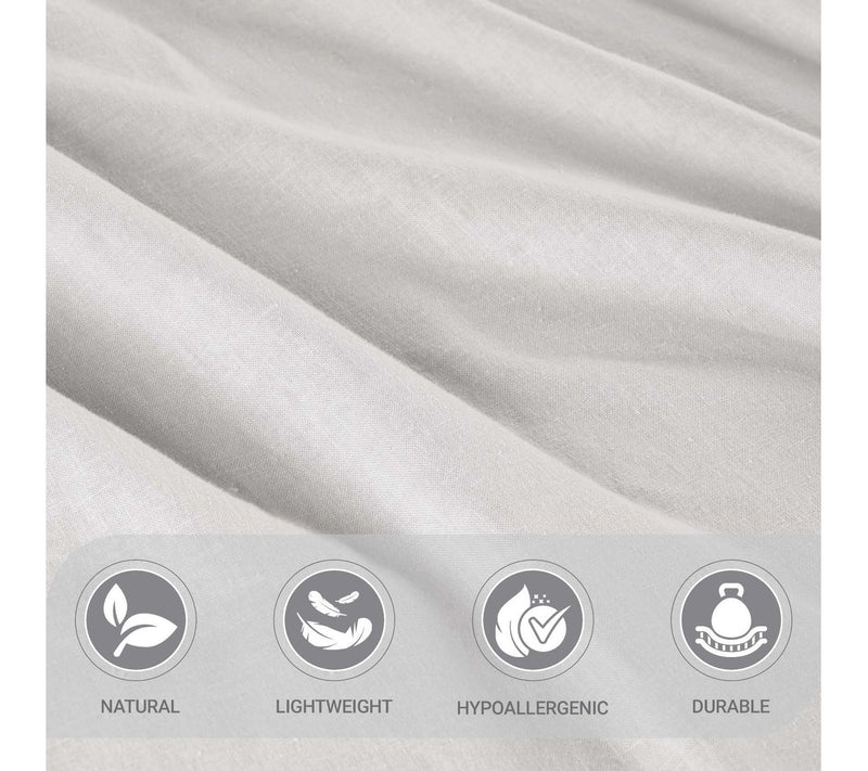Superior Cotton Linen Blend Solid 3-Piece SheetSet, Cal King — View 4