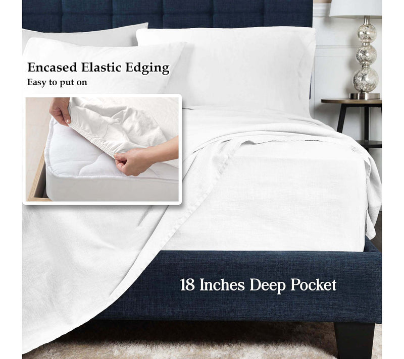 Superior Cotton Linen Blend Solid 3-Piece SheetSet,Full — View 4