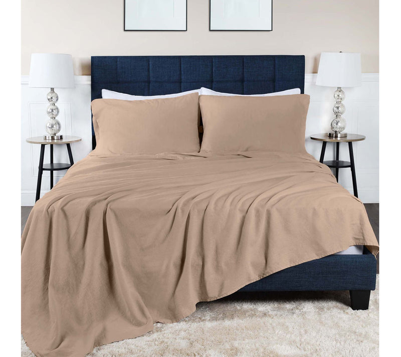 Superior Cotton Linen Blend Solid 3-Piece SheetSet,Full — View 13