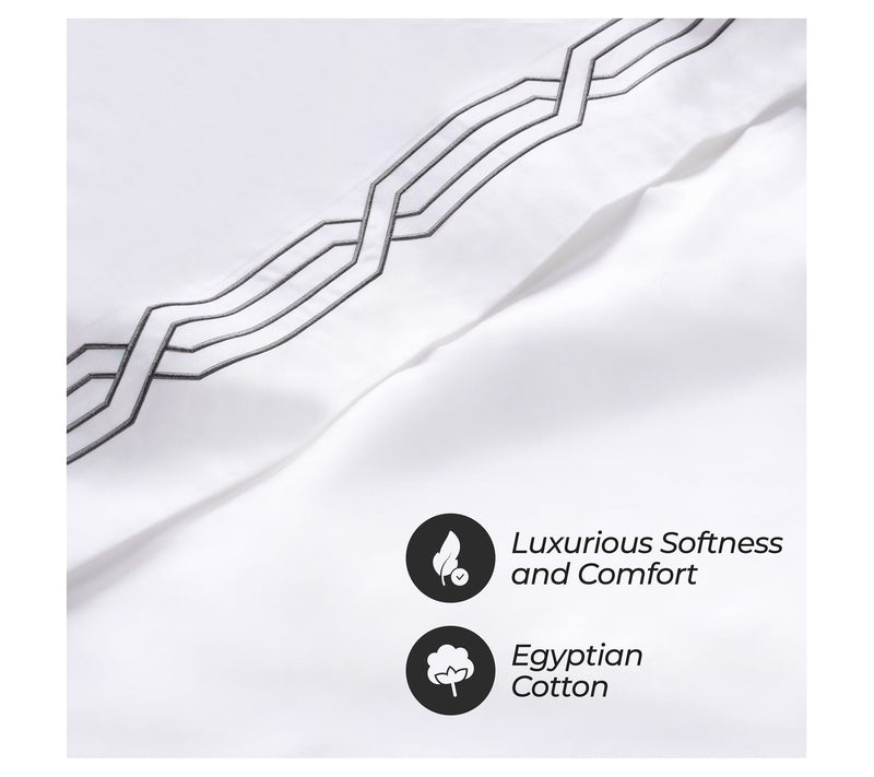 Superior Egyptian Cotton 1200TC Embroidered BedSheet Set,King — View 4