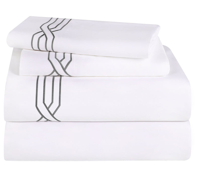 Superior Egyptian Cotton 1200TC Embroidered BedSheet Set,King — View 3