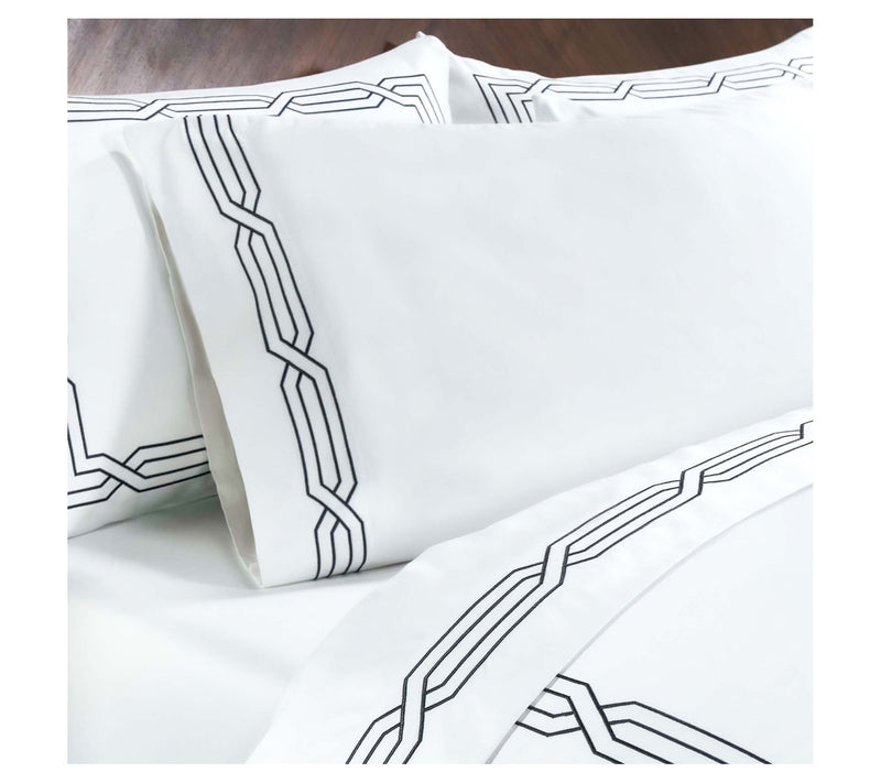Superior Egyptian Cotton 1200TC Embroidered BedSheet Set,King — View 7