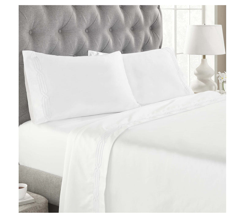 Superior Egyptian Cotton 1200TC Embroidered Sheet Set, Queen — View 13