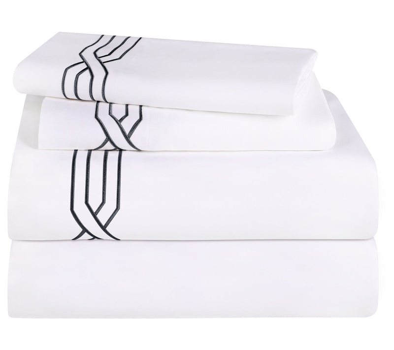 Superior Egyptian Cotton 1200TC Embroidered Sheet Set, Queen — View 3