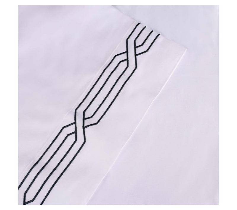 Superior Egyptian Cotton 1200TC Embroidered Sheet Set, Queen — View 2