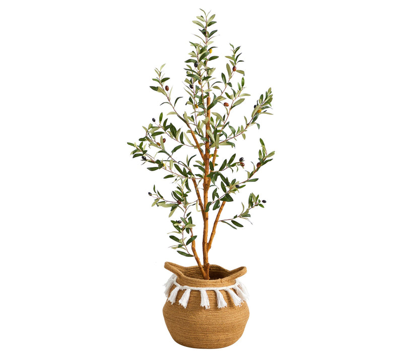 Nearly Natural 3.5-ft Artificial Olive Tree witBasket — View 3