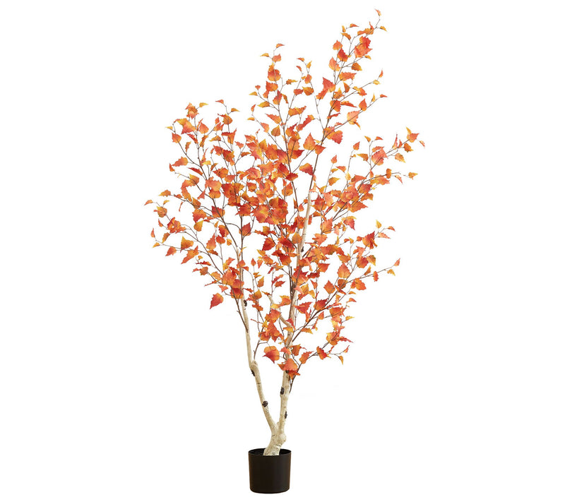 Nearly Natural 6-ft Autumn Birch Artificial Fall Tree — Main view