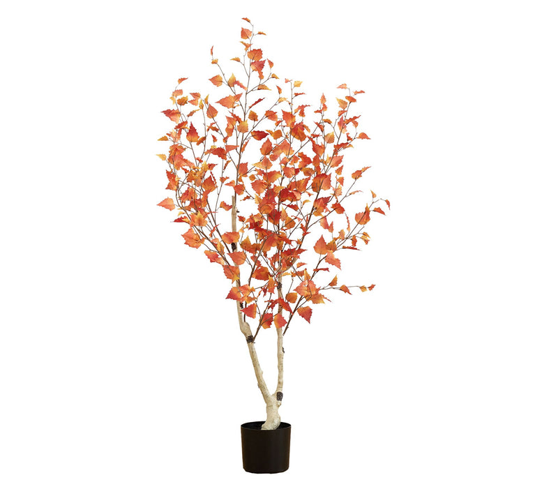 Nearly Natural 5-ft Autumn Birch Artificial Fall Tree — Main view