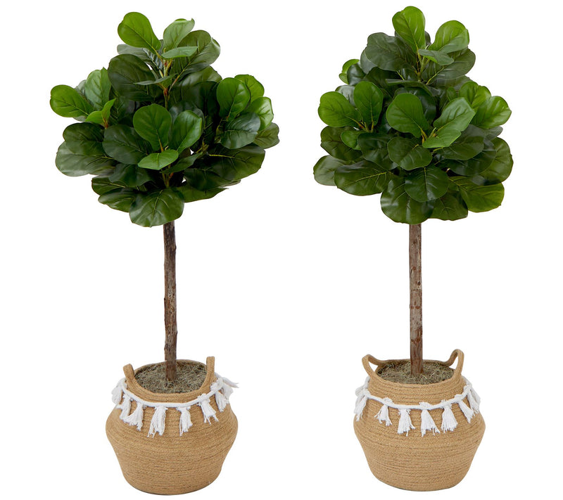 Nearly Natural S/(2) 4-ft Fiddle Leaf Fig TreeIY KIT — Main view