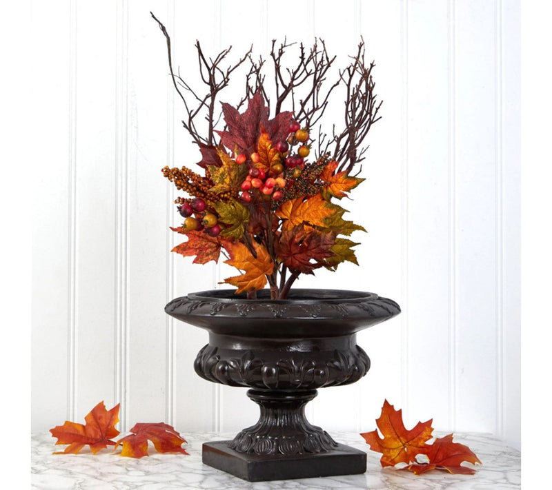 Nearly Natural S/(3) 20" Maple & Berries FlowerBouquet — View 3