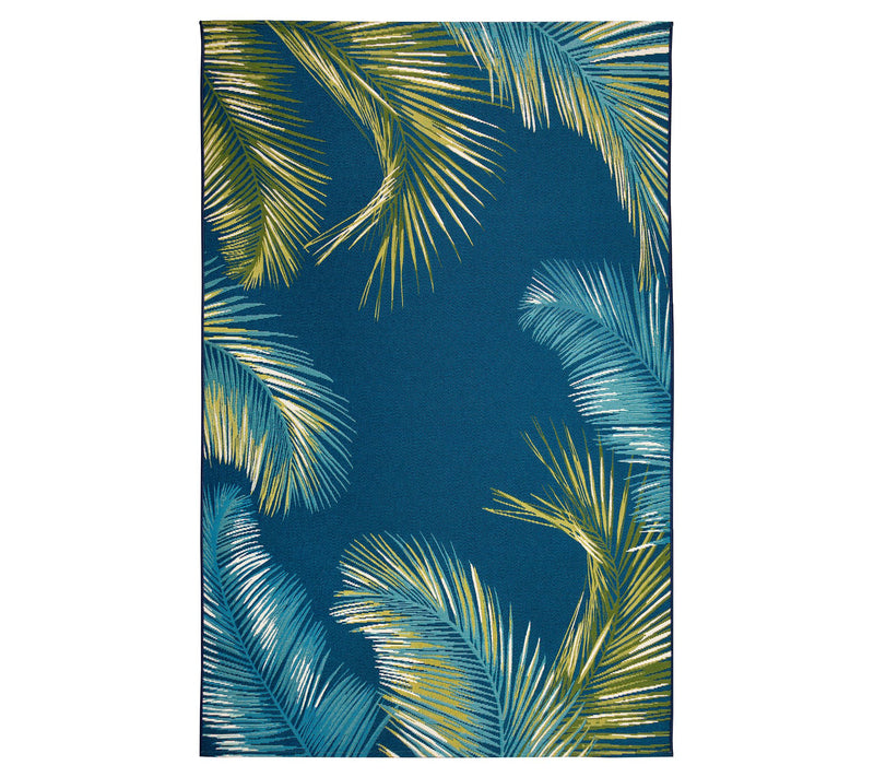 Lush Decor Marina Palm In/Outdoor Rug Navy 4'10" x 7'6" — View 3