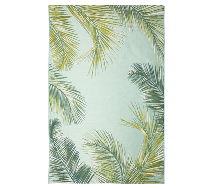 Lush Decor Marina Palm In/Outdoor Rug Aqua 4'10" x 7'6"