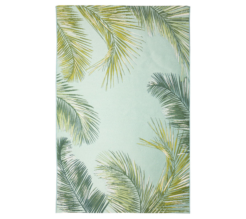 Lush Decor Marina Palm In/Outdoor Rug Aqua 4'10" x 7'6" — Main view