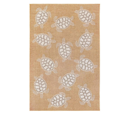 Lush Decor 7'x 9' Carmel Seatu rtles Indoor/Ou tdoor Rug Sand