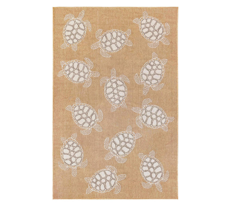 Lush Decor 7'x 9' Carmel Seatu rtles Indoor/Ou tdoor Rug Sand — View 3