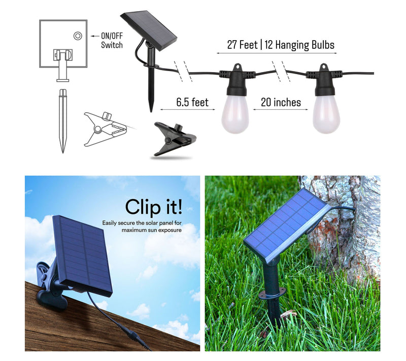 Brightech Ambience Pro Solar LED 5W S14 Flame String Lights — View 7