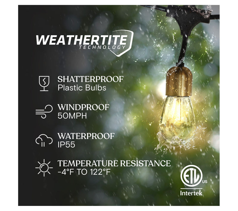 Brightech Glow Solar LED 1W S14 27 Ft Hanging String Lights — View 6