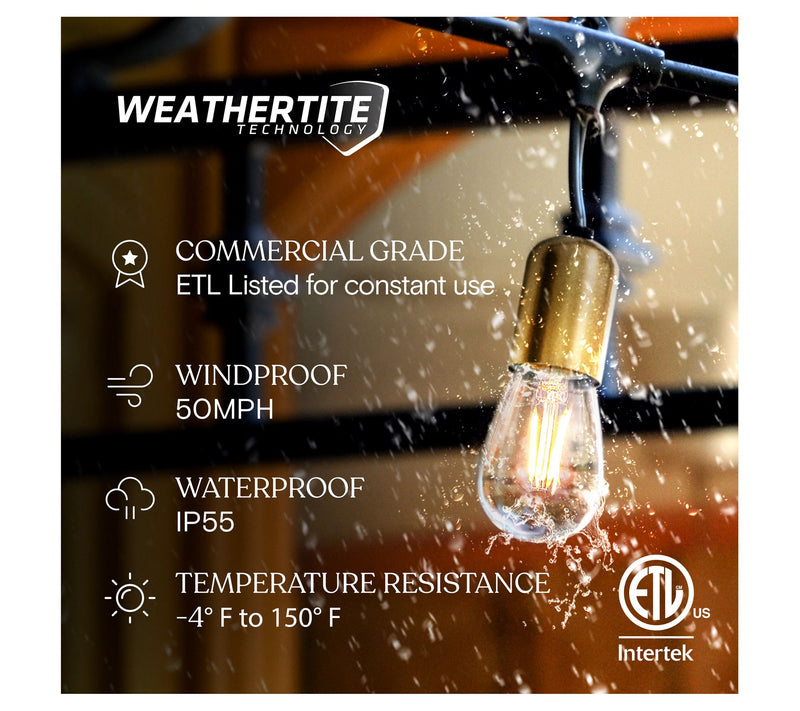 Brightech Glow LED 2W S14 2700K 48Ft Hanging String Lights — View 7
