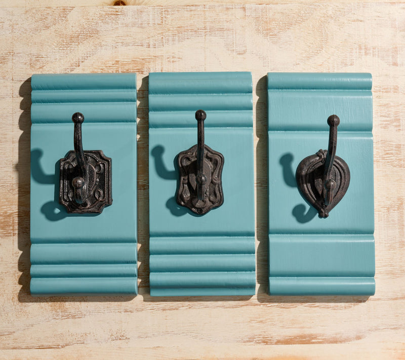 Sister Road by JG S/3 Vintage Inspired Wood & Metal Wall Hook — View 3