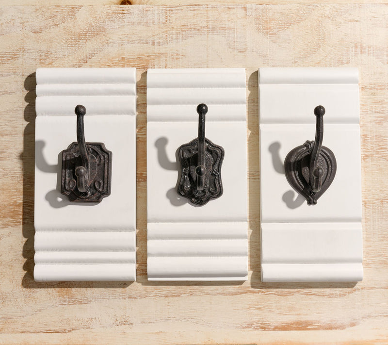Sister Road by JG S/3 Vintage Inspired Wood & Metal Wall Hook — View 5