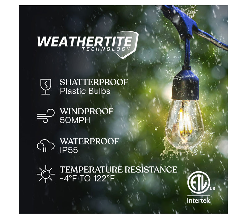 Brightech Ambience Solar LED 48Ft Hanging Remote String Lights — View 5