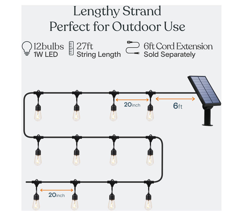 Brightech Ambience Solar LED 27Ft Hanging Remote String Lights — View 7
