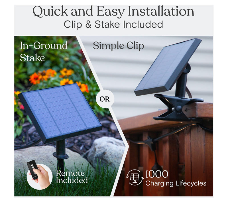 Brightech Ambience Solar LED 27Ft Hanging Remote String Lights — View 6