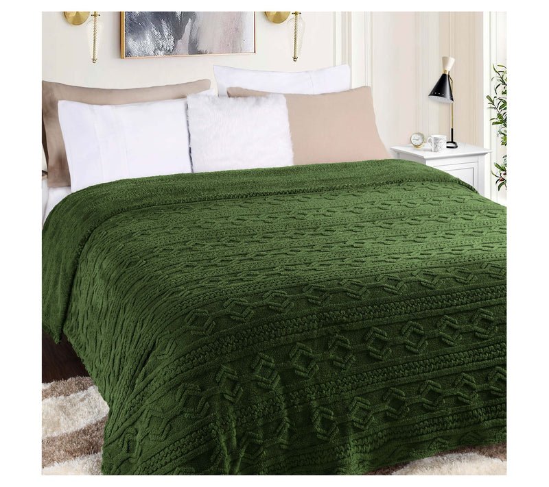 Superior Boho Knit Jacquard Fleece Fluffy Blank et- Full/Queen — View 25